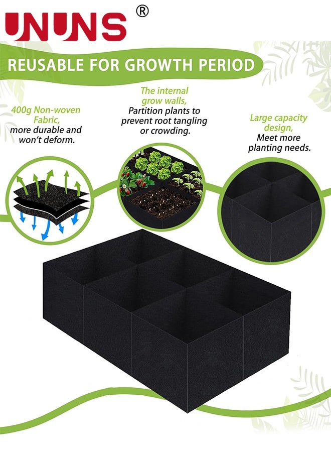 UNUNS 2 Pack Plant Grow Bag,Large Garden Grow Bags Rectangle Breathable Planting Containers,Reusable Heavy Pot Garden Tools for Vegetables Flowers Plants,Black - Image 3